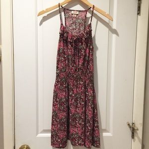 Mossimo Pink Floral Dress Elastic Waist Small